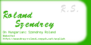 roland szendrey business card